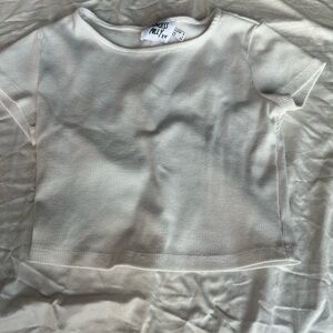 Princess Polly White Ribbed Crop Top